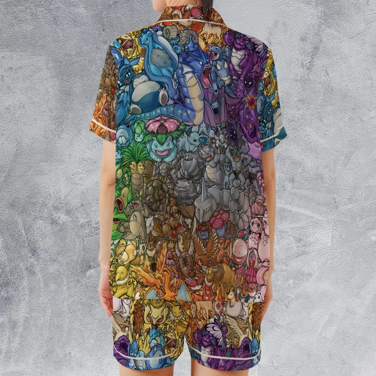 Satin Short-Sleeve Pajamas Set - SRFSALKQ