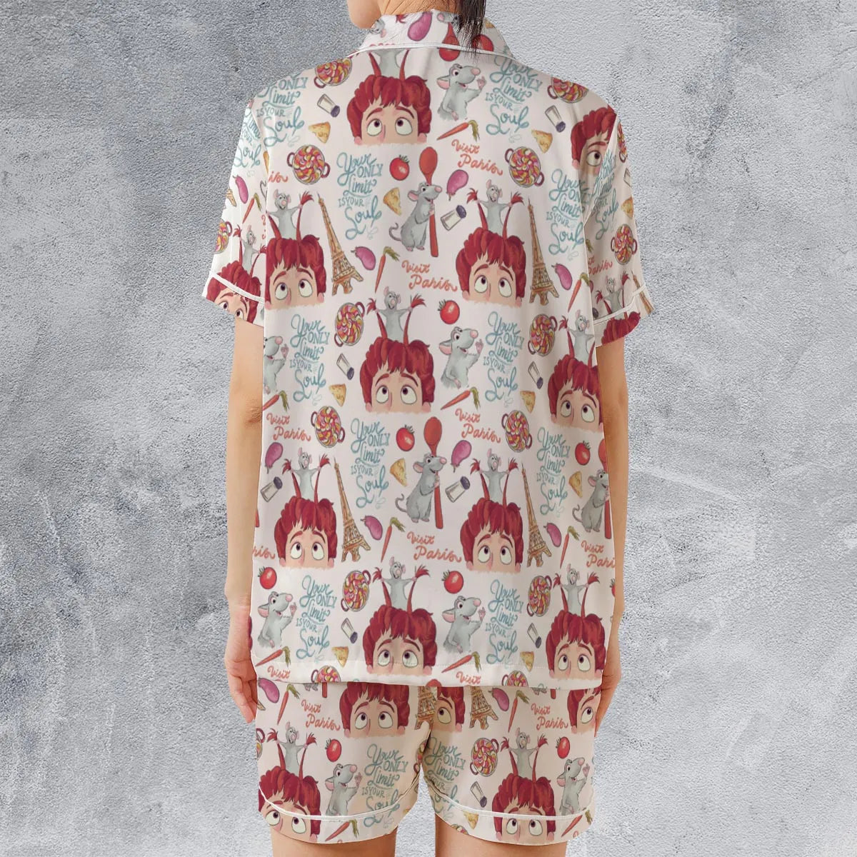 Satin Short-Sleeve Pajamas Set - 8P8EPWRG