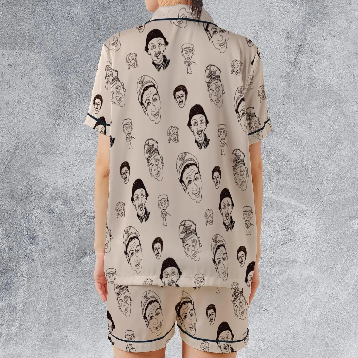 Satin Short-Sleeve Pajamas Set - Q9Z65RCQ