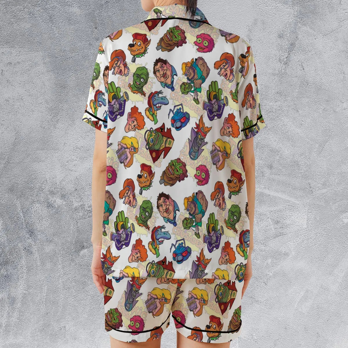 Satin Short-Sleeve Pajamas Set - 5KF7ZPXQ