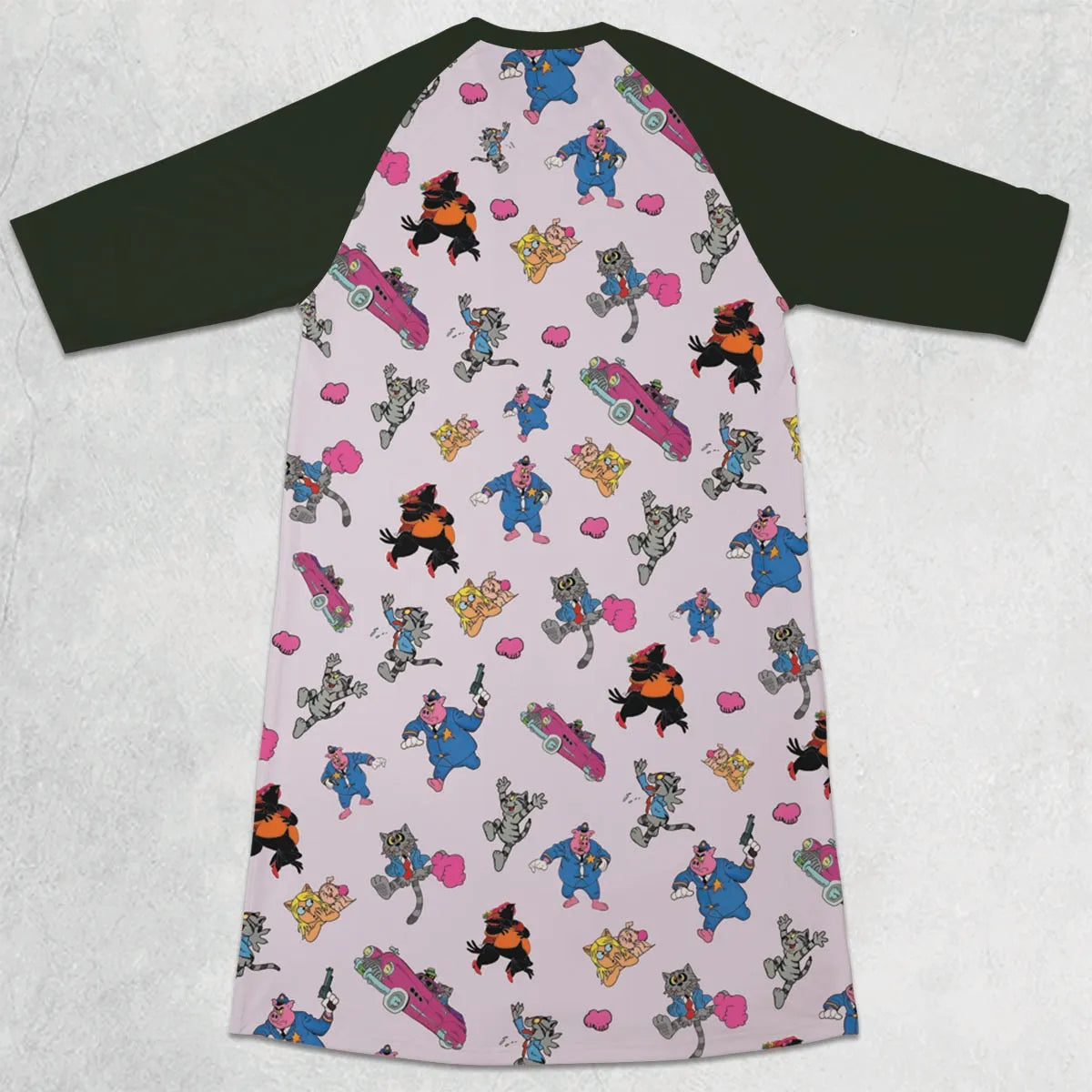 3/4 Sleeve Raglan Dress - U743F4Y9