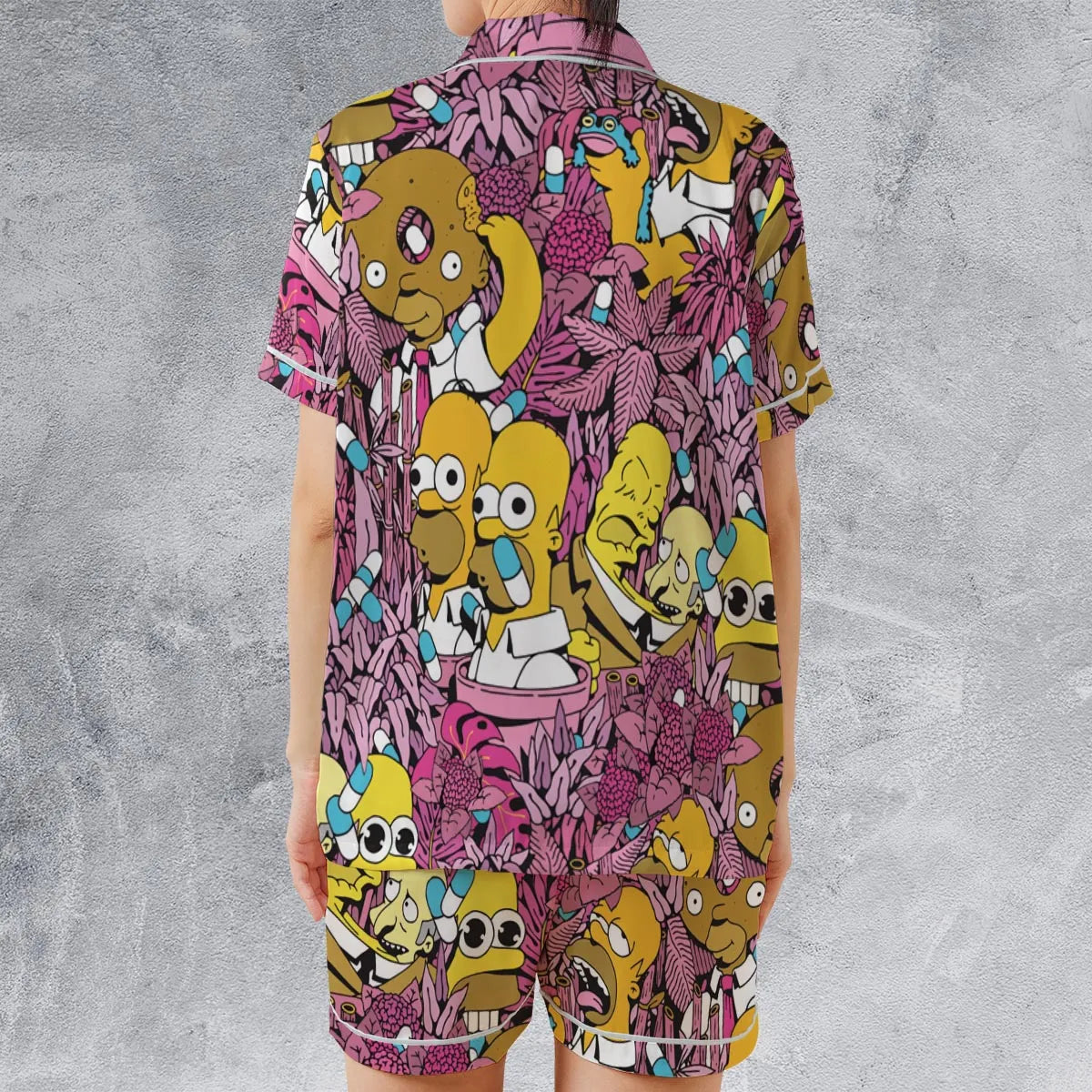 Satin Short-Sleeve Pajamas Set - KRJWK3EW