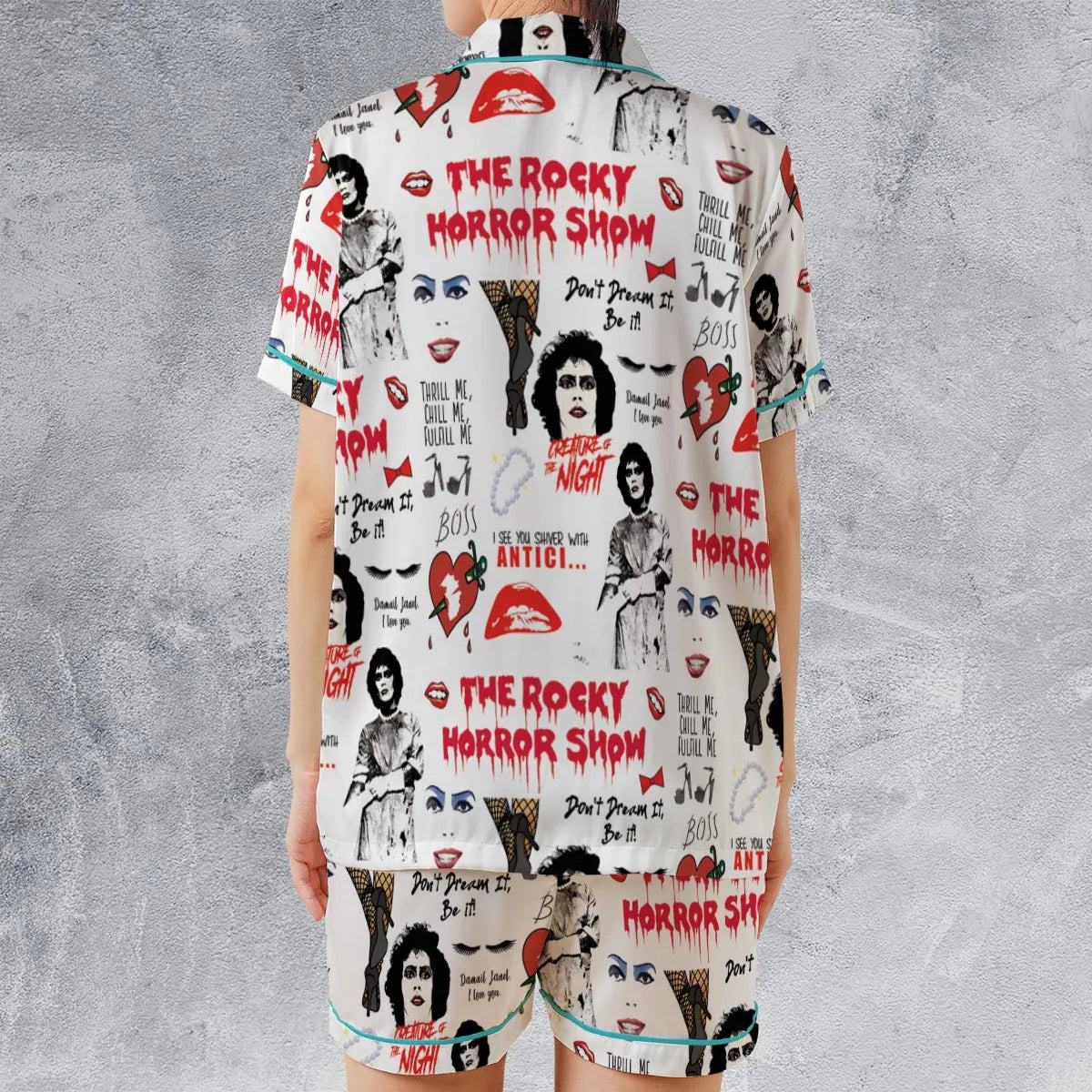 Satin Short-Sleeve Pajamas Set - X7ZYX395