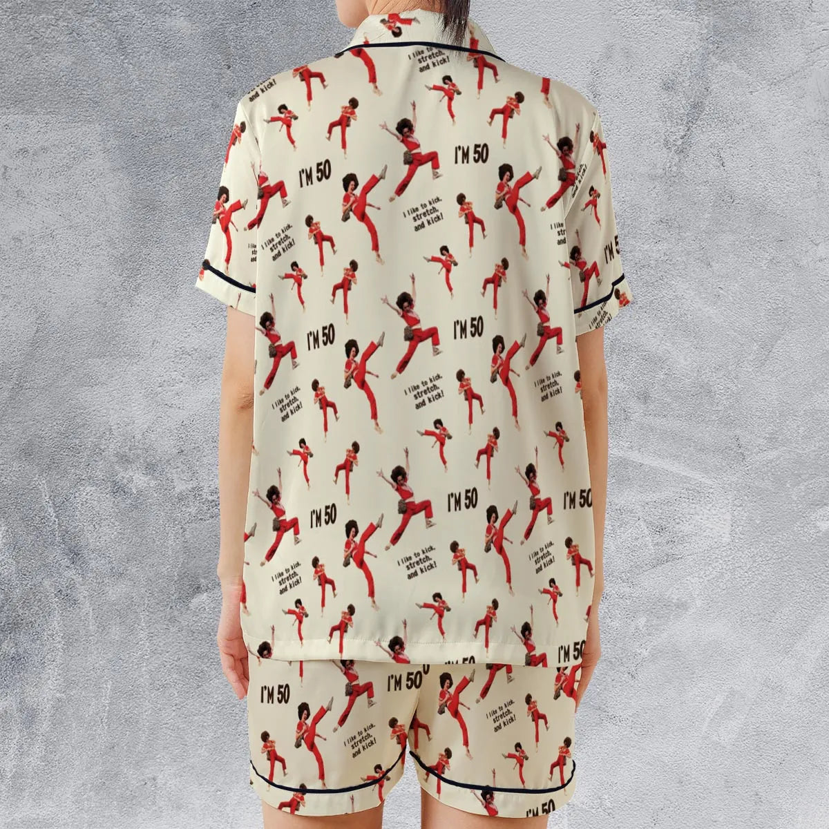Satin Short-Sleeve Pajamas Set - CU89NVCM