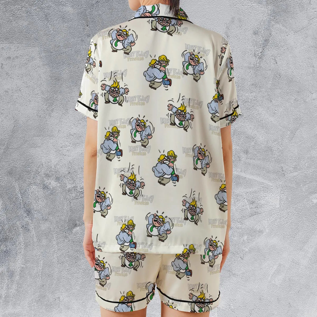 Satin Short-Sleeve Pajamas Set - PDPQ2U76