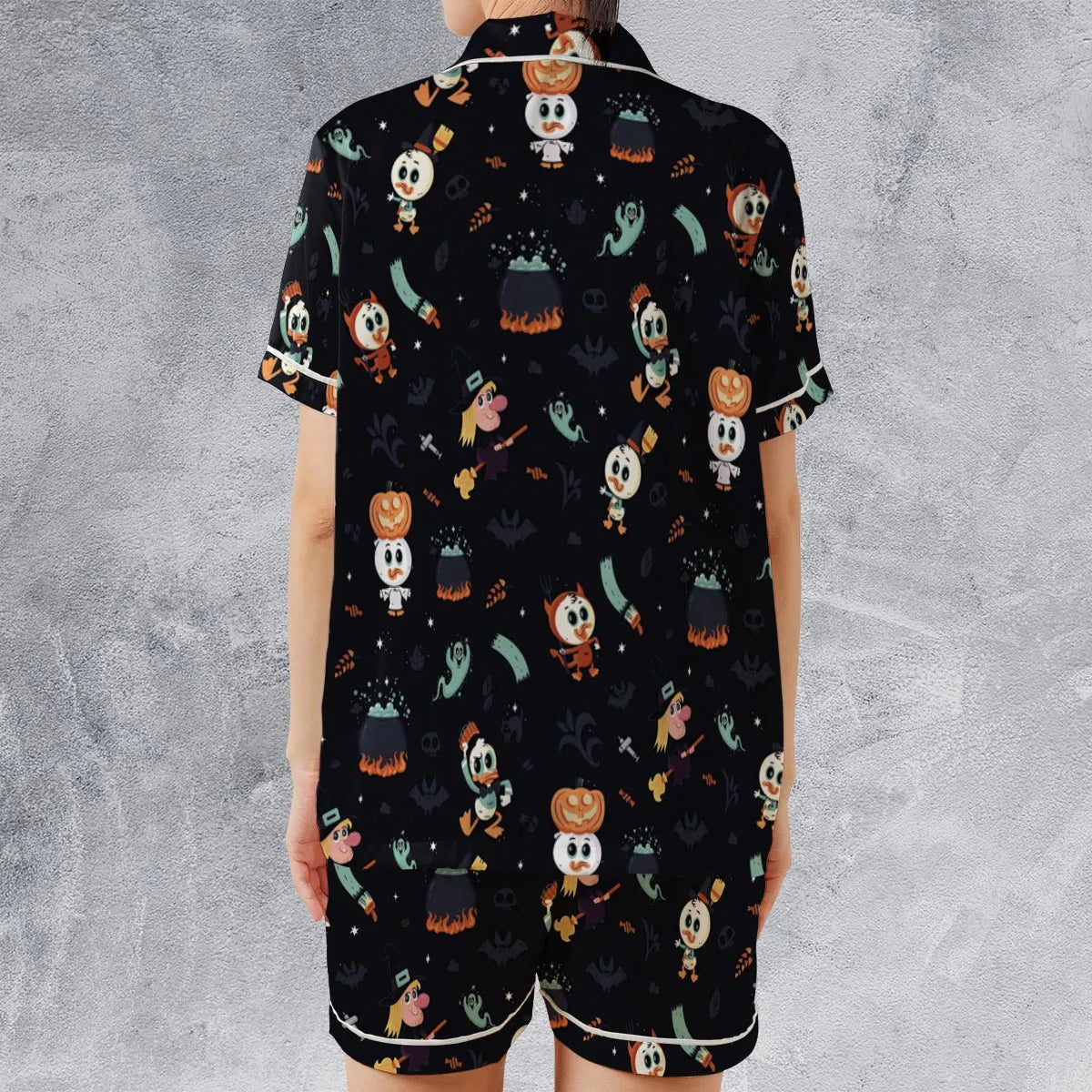 Satin Short-Sleeve Pajamas Set - DPDHTXLN