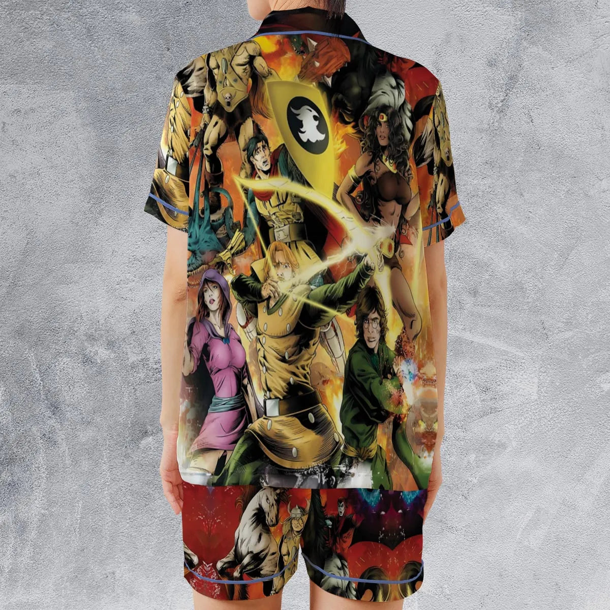 Satin Short-Sleeve Pajamas Set - 83VFQ2PB