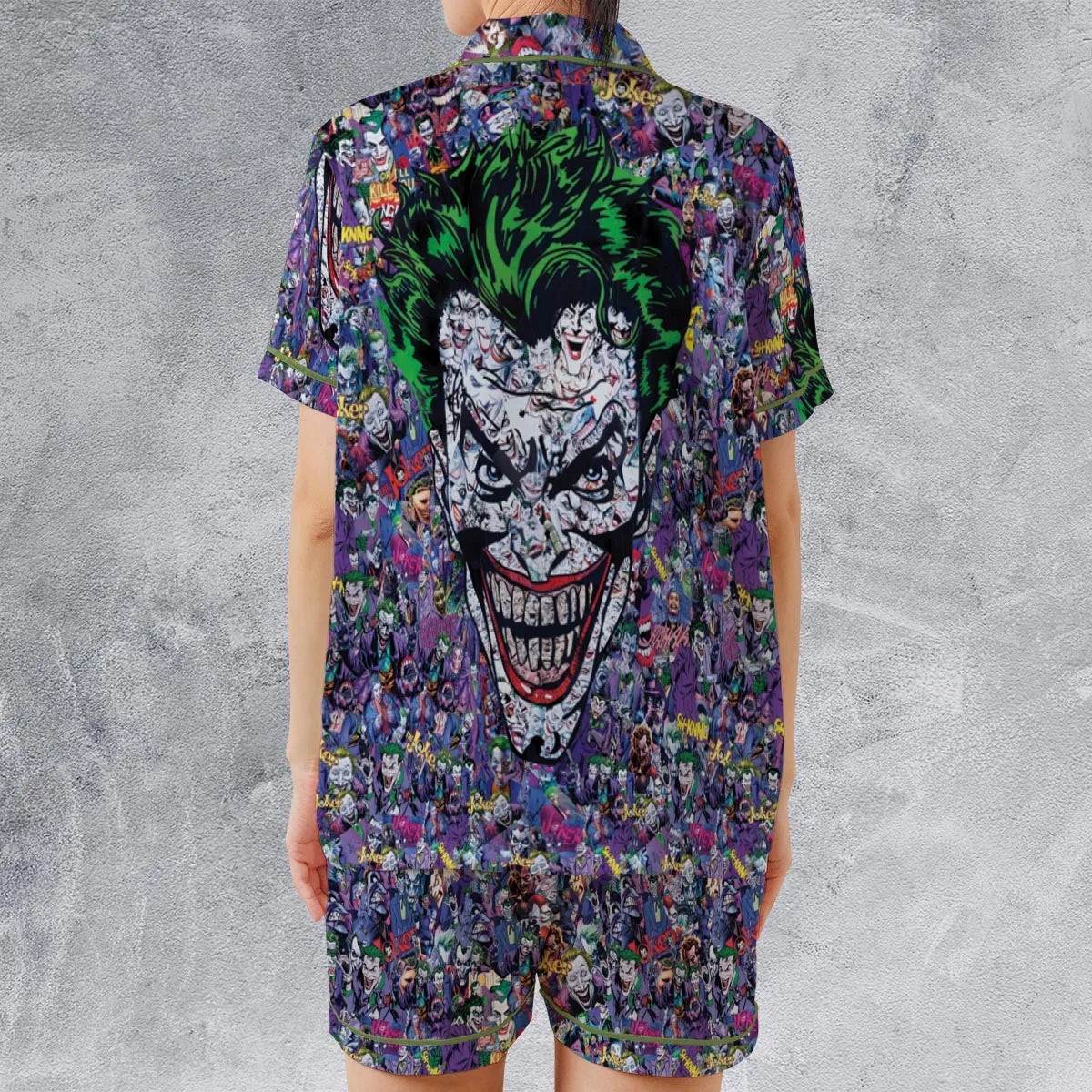 Satin Short-Sleeve Pajamas Set - EAQBR2M7