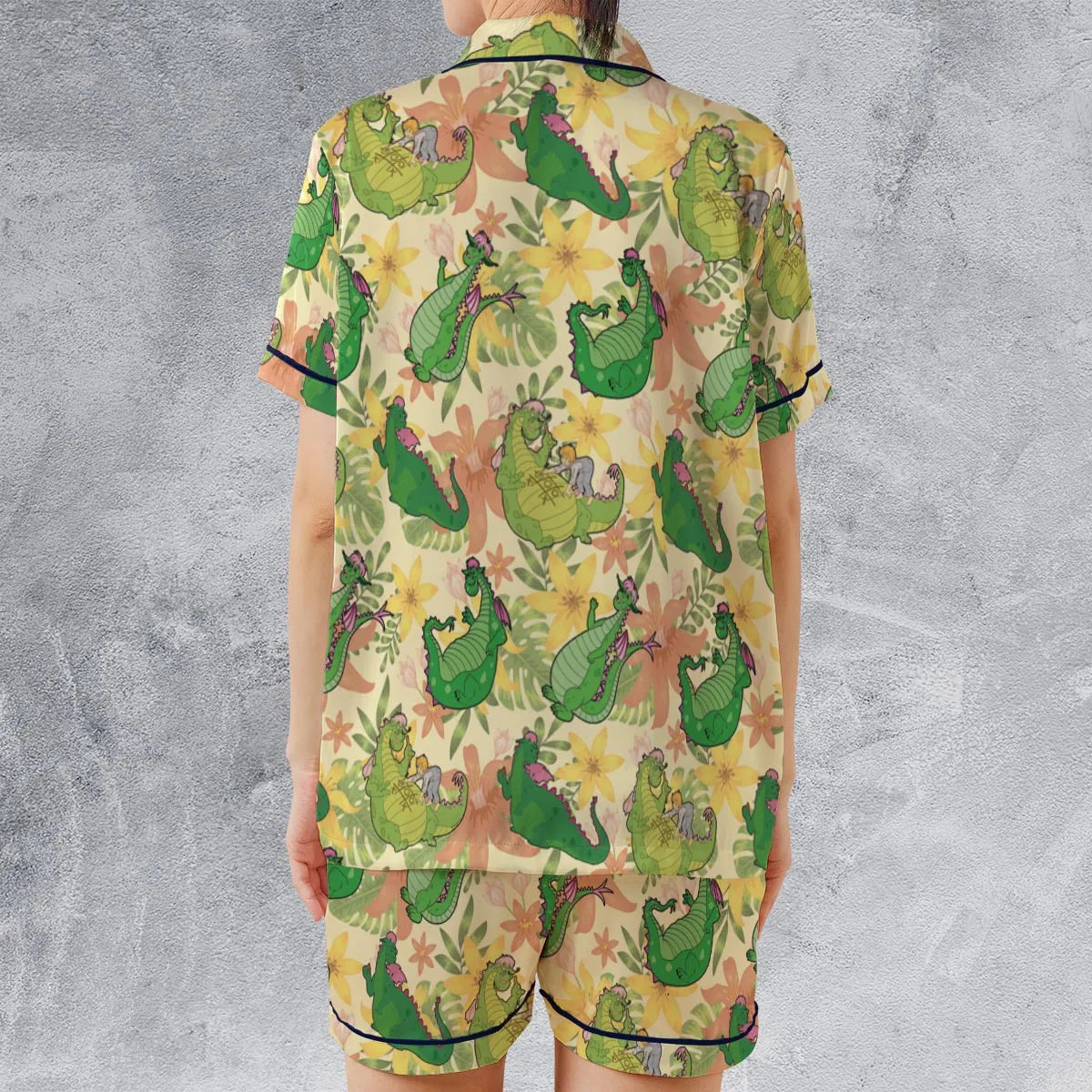 Satin Short-Sleeve Pajamas Set - MK6SP77E