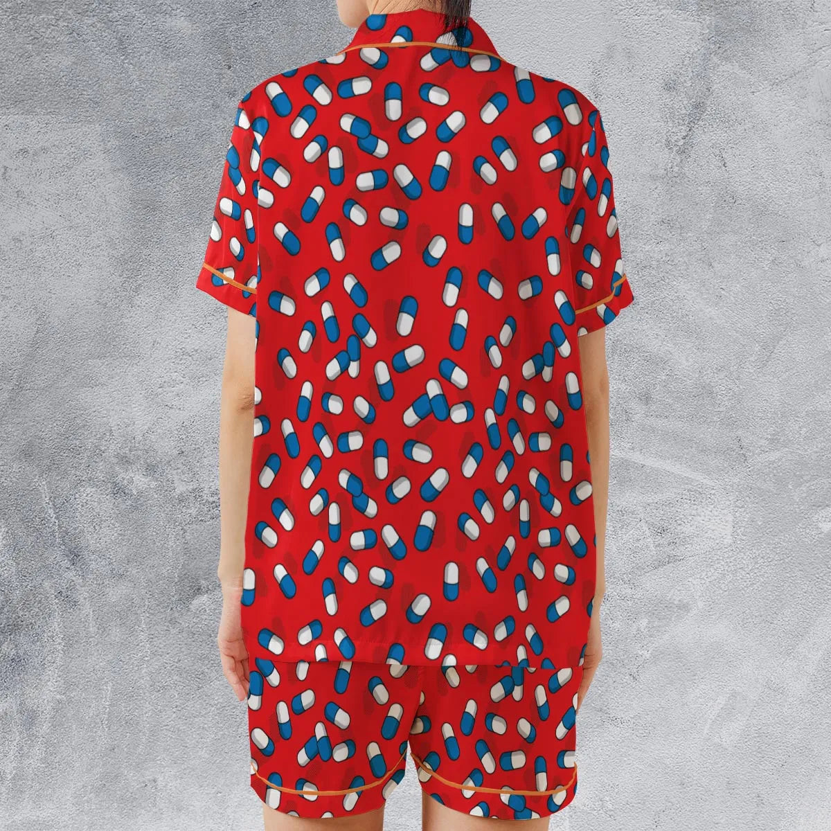 Satin Short-Sleeve Pajamas Set - KZNYUH8P