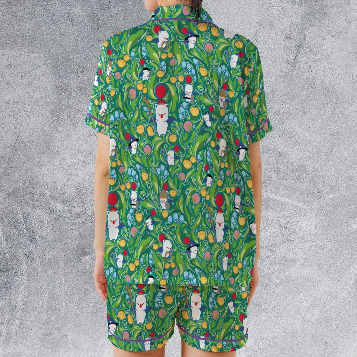 Satin Short-Sleeve Pajamas Set - HJZ2YP9H