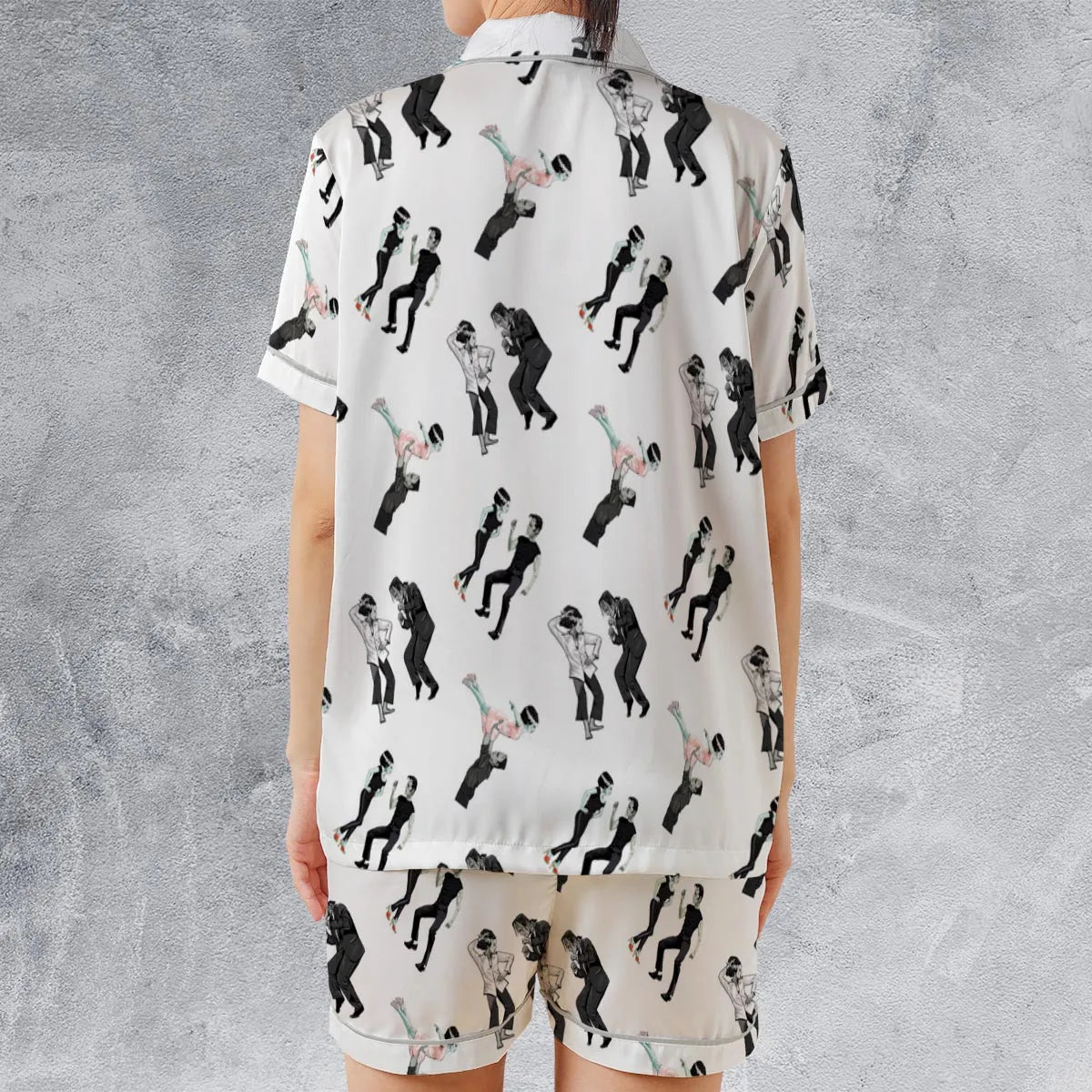 Satin Short-Sleeve Pajamas Set - W2NBUN5L