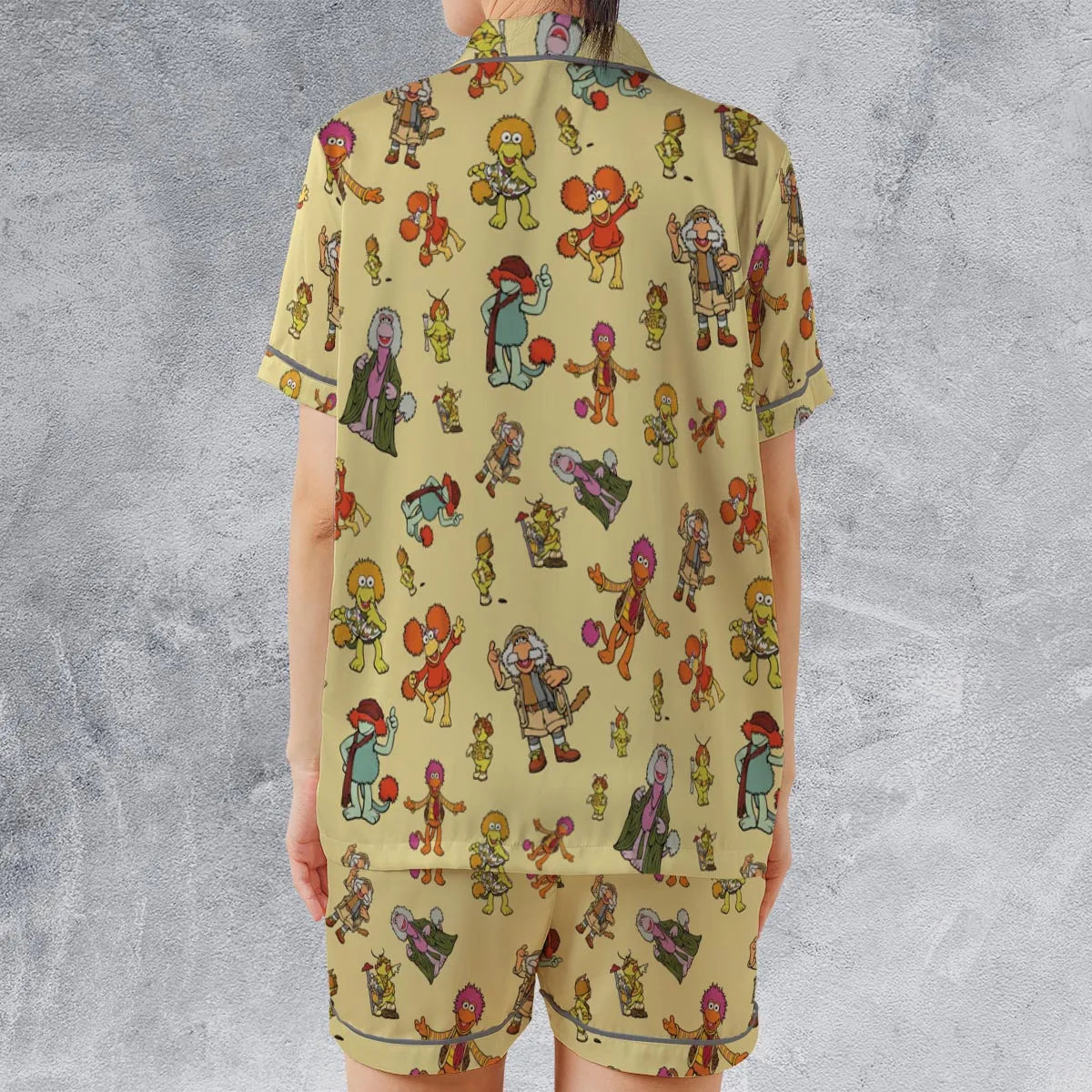 Satin Short-Sleeve Pajamas Set - B7DLRKUE