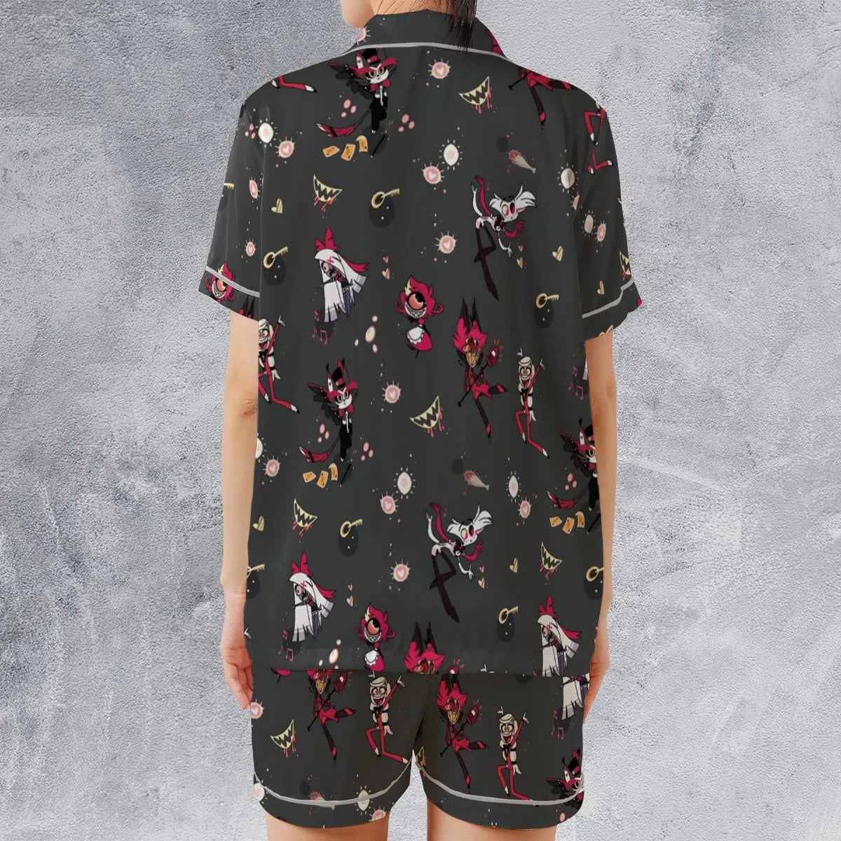 Satin Short-Sleeve Pajamas Set - VTL58ADK