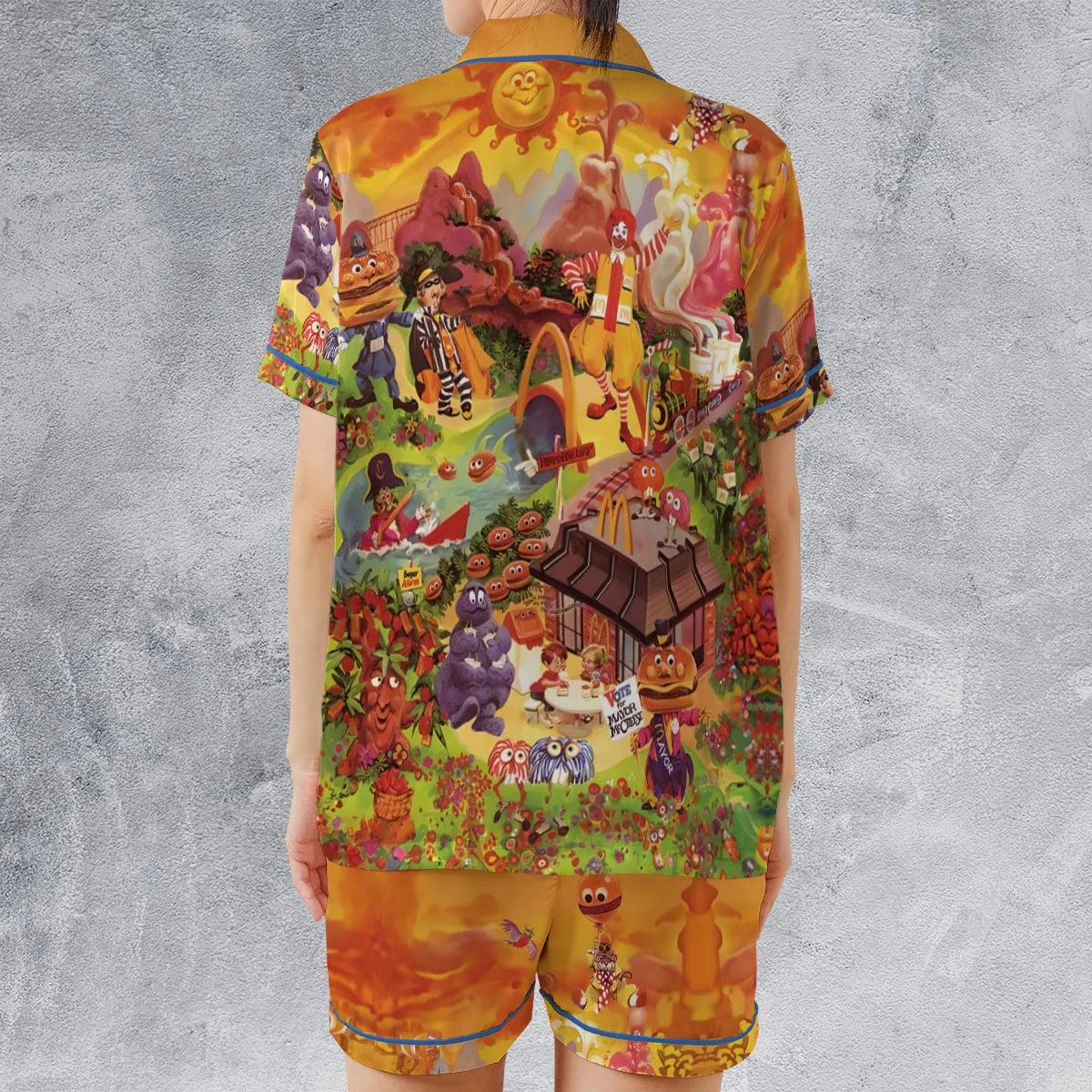 Satin Short-Sleeve Pajamas Set - FJ1S6BBC