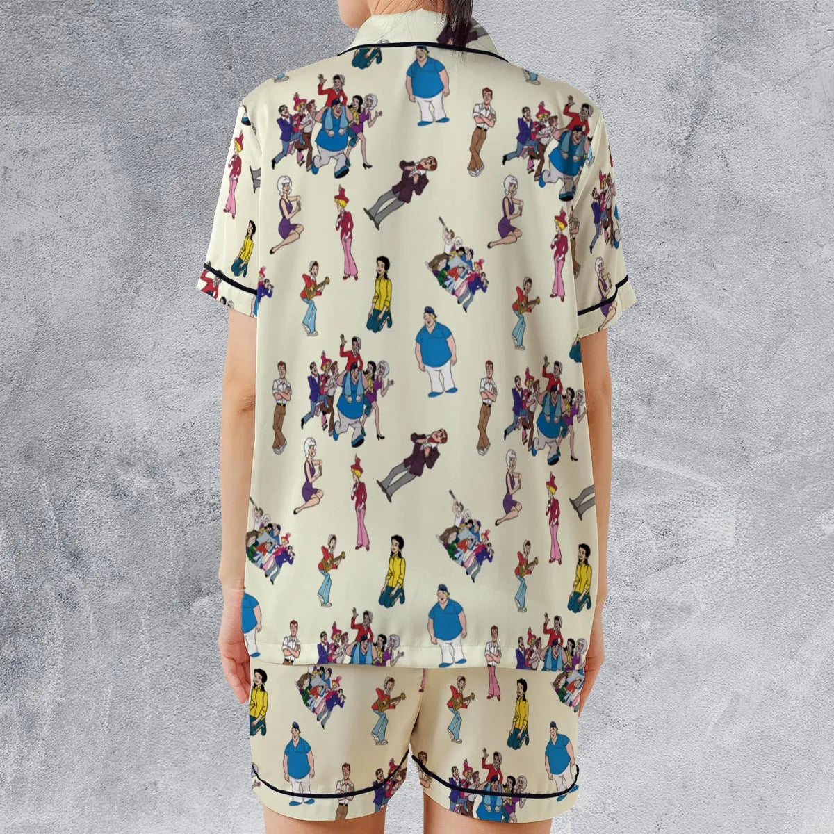 Satin Short-Sleeve Pajamas Set - 9NMXYRY3