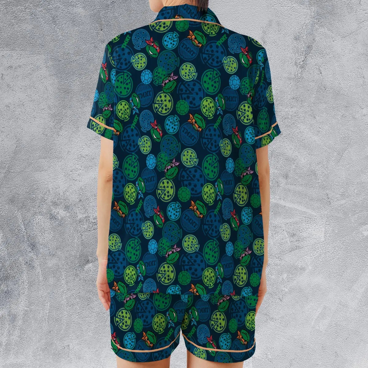 Satin Short-Sleeve Pajamas Set - F2JJX3HR