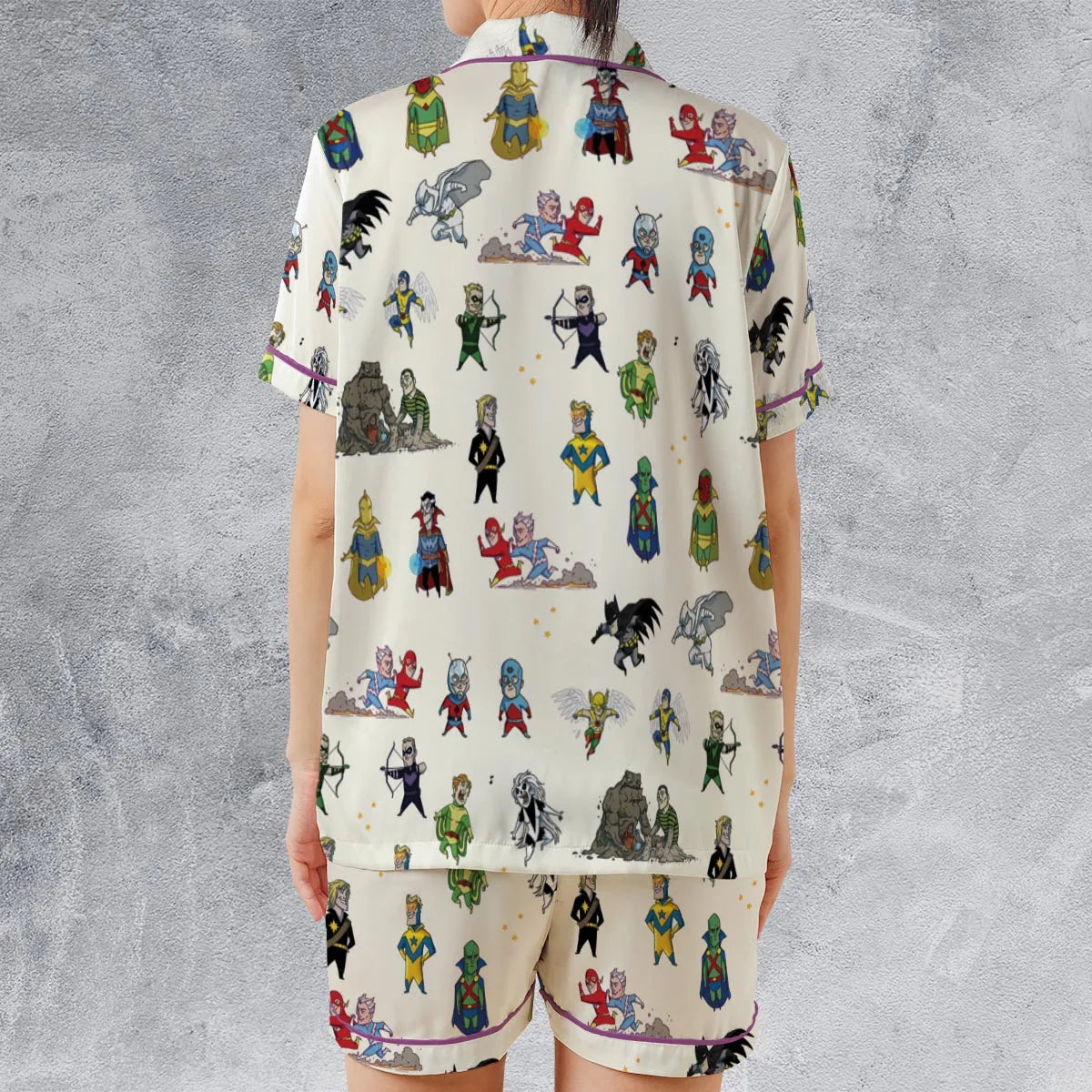 Satin Short-Sleeve Pajamas Set - R7R794L5