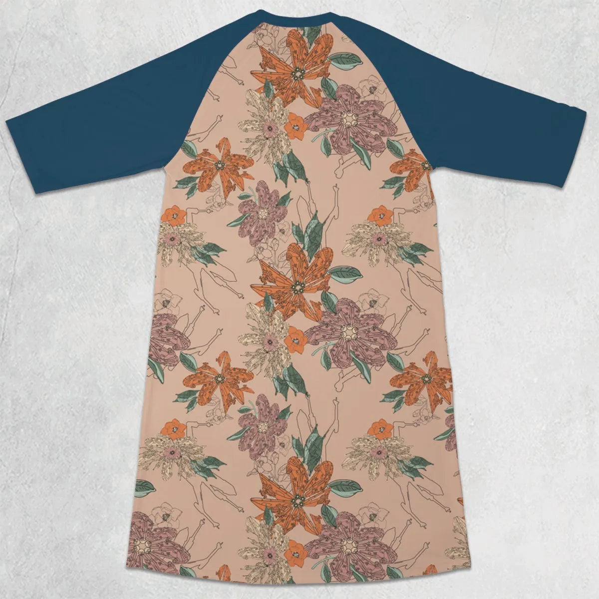 3/4 Sleeve Raglan Dress - YE9GQ7X2