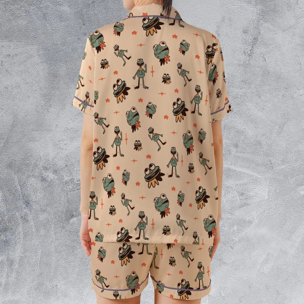 Satin Short-Sleeve Pajamas Set - 7CQPSUQ4