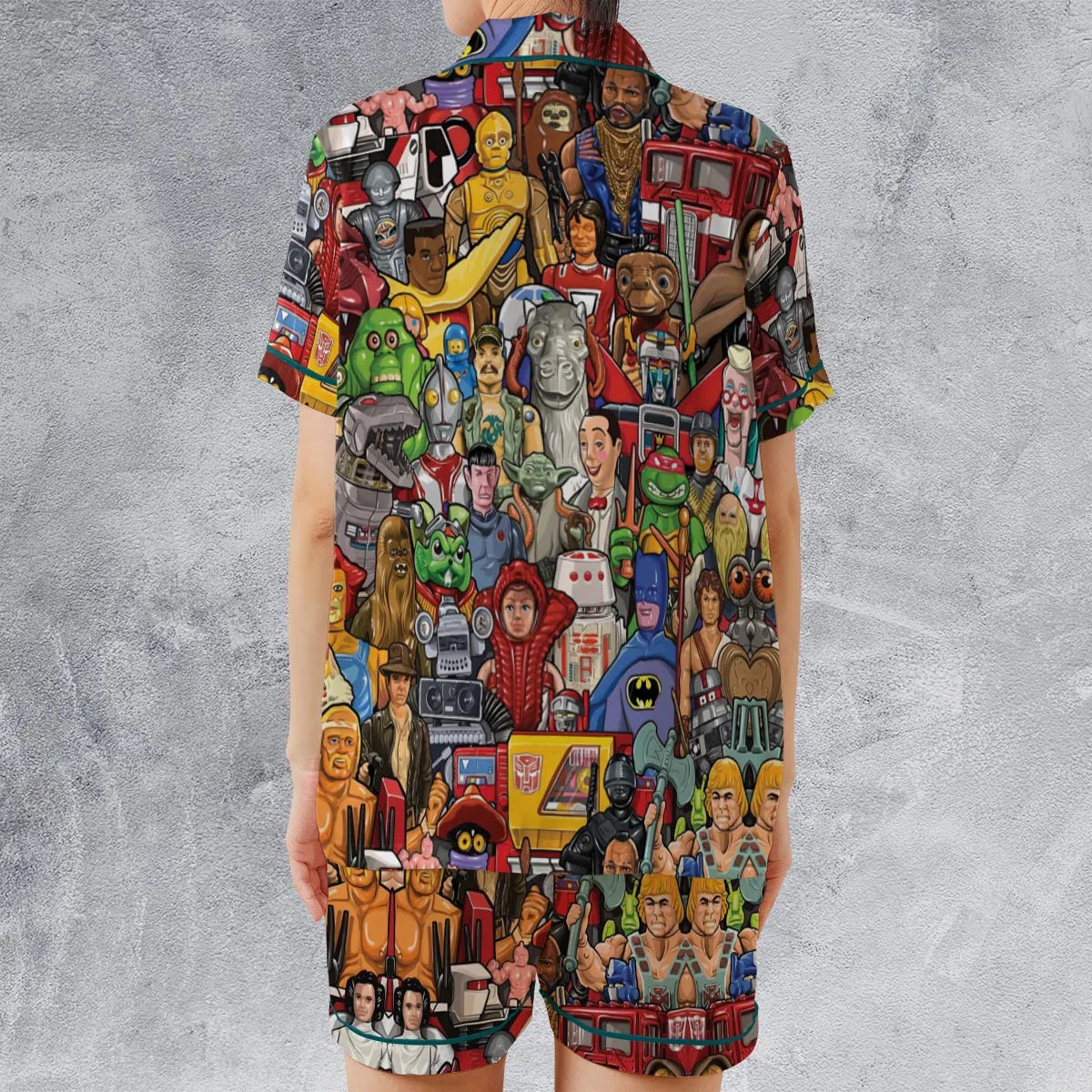 Satin Short-Sleeve Pajamas Set - S64ETK1H