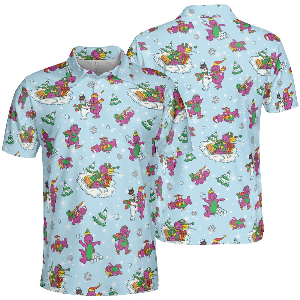 Barney and friend AOP Men/Women Polo Shirt -  - 2