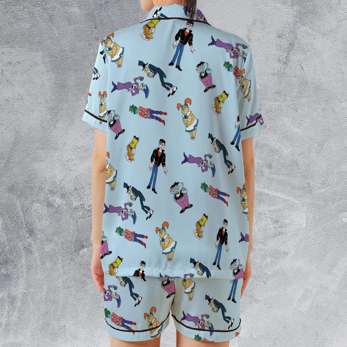 Satin Short-Sleeve Pajamas Set - 69ZPUZHB