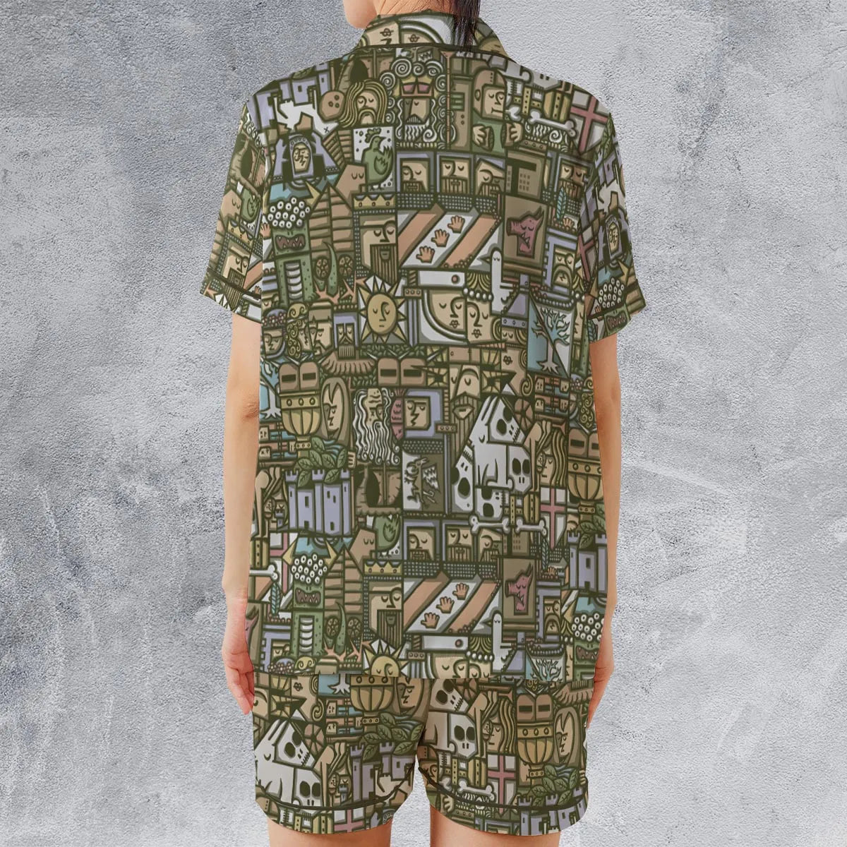 Satin Short-Sleeve Pajamas Set - 3R4ZAYVQ