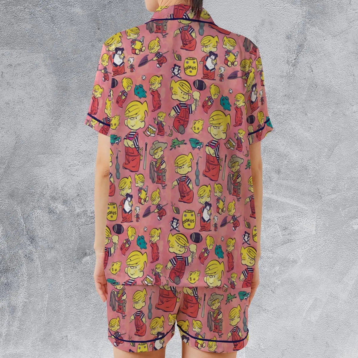 Satin Short-Sleeve Pajamas Set - AX3978AJ