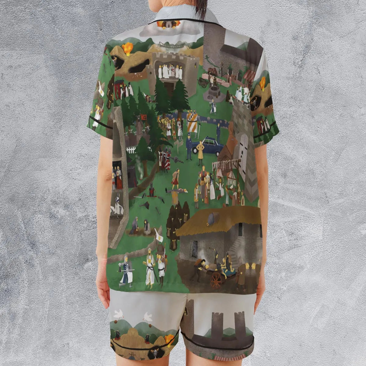 Satin Short-Sleeve Pajamas Set - GMQK7DZN