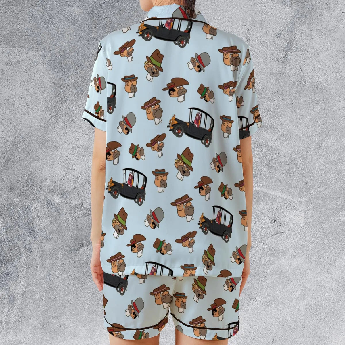 Satin Short-Sleeve Pajamas Set - 6MDE5XEY