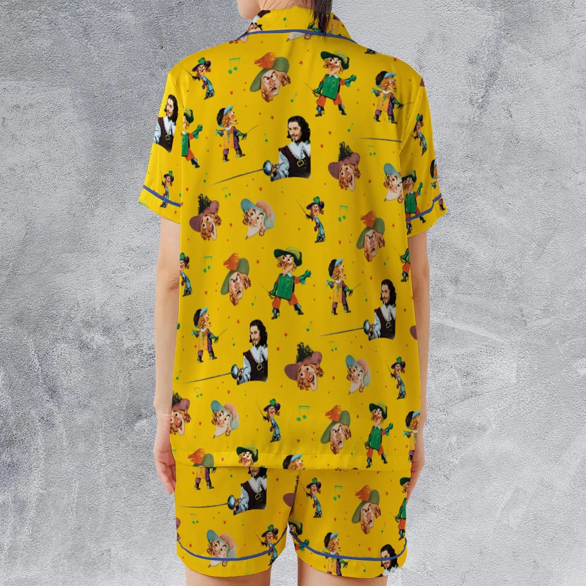 Satin Short-Sleeve Pajamas Set - C9L5XY4Z