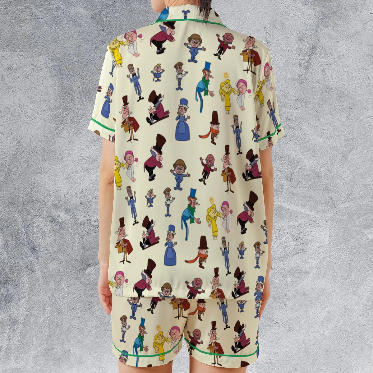 Satin Short-Sleeve Pajamas Set - F4Y7W27J