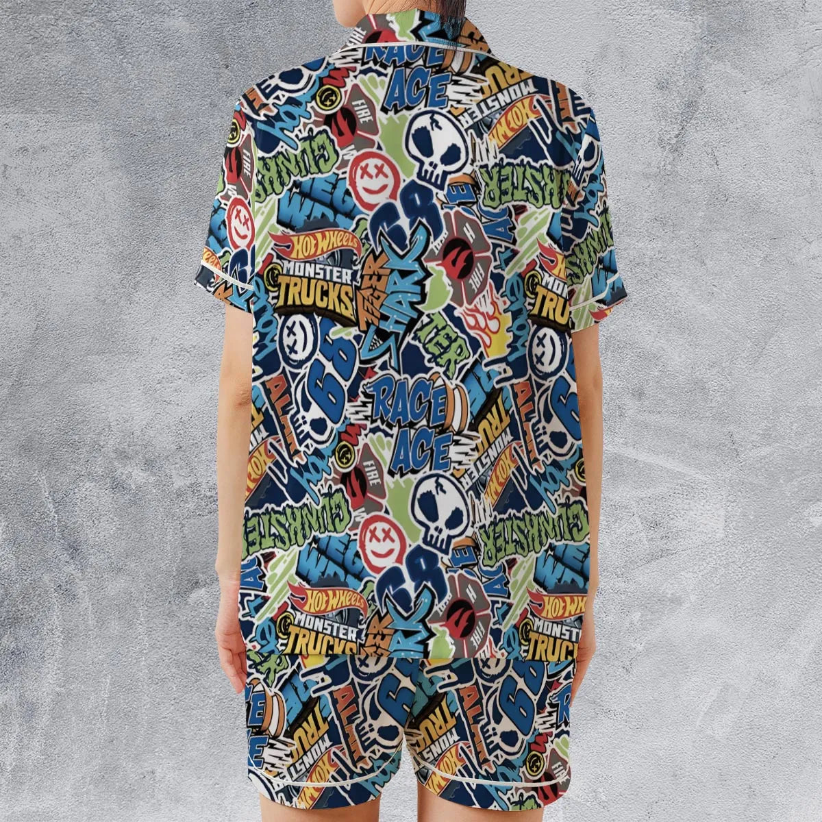 Satin Short-Sleeve Pajamas Set - N6E3YSCX
