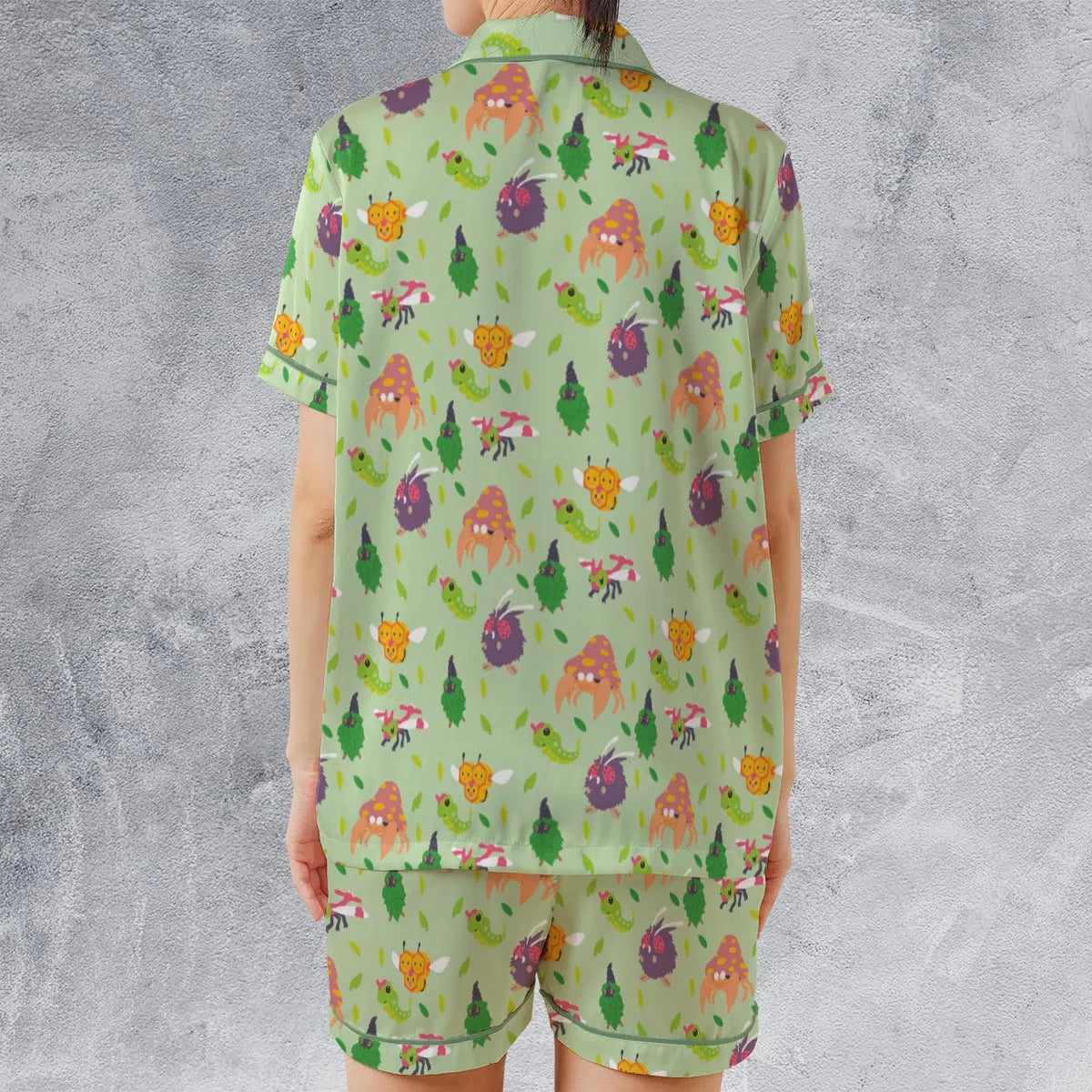Satin Short-Sleeve Pajamas Set - L8FTJT5D