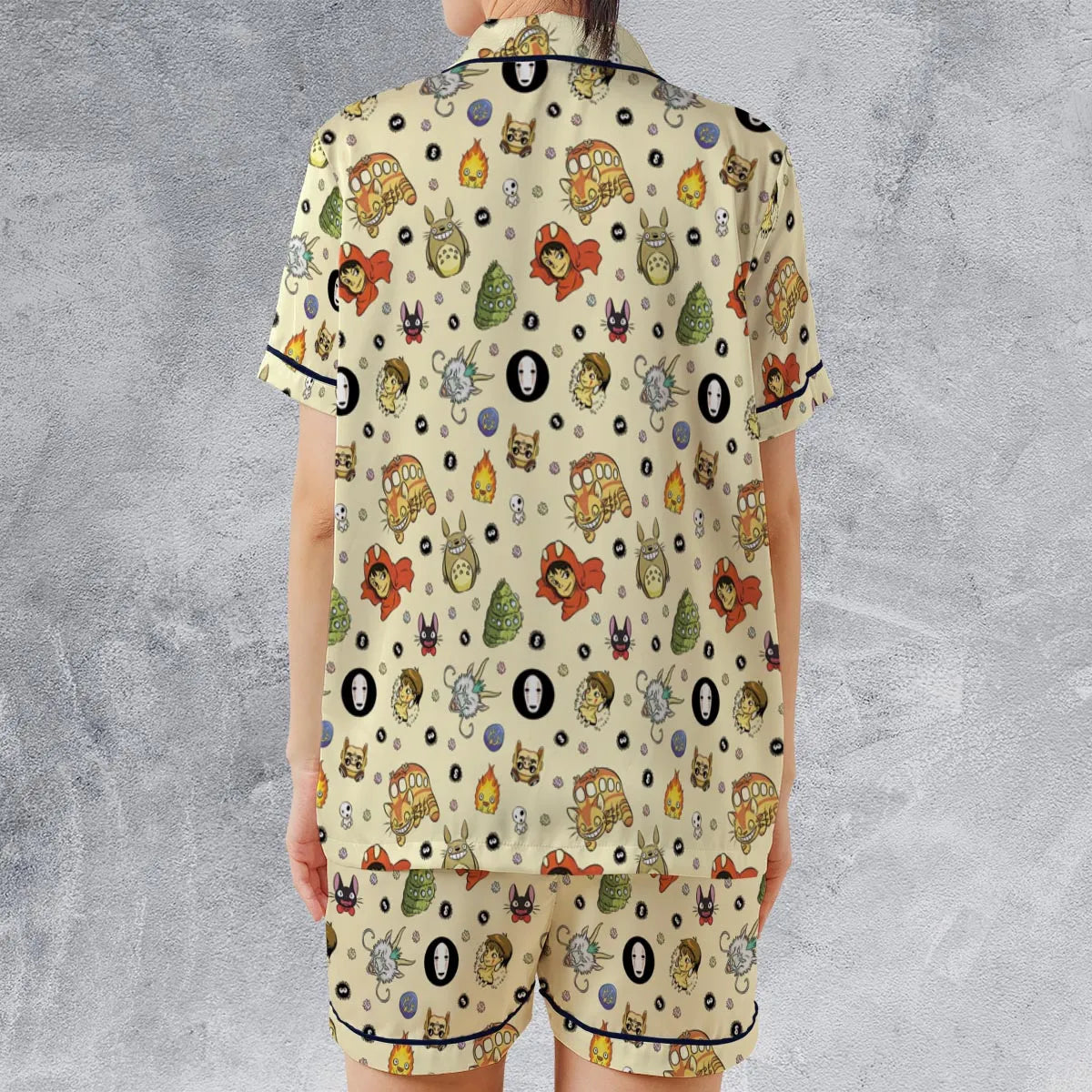 Satin Short-Sleeve Pajamas Set - FH4QH59X