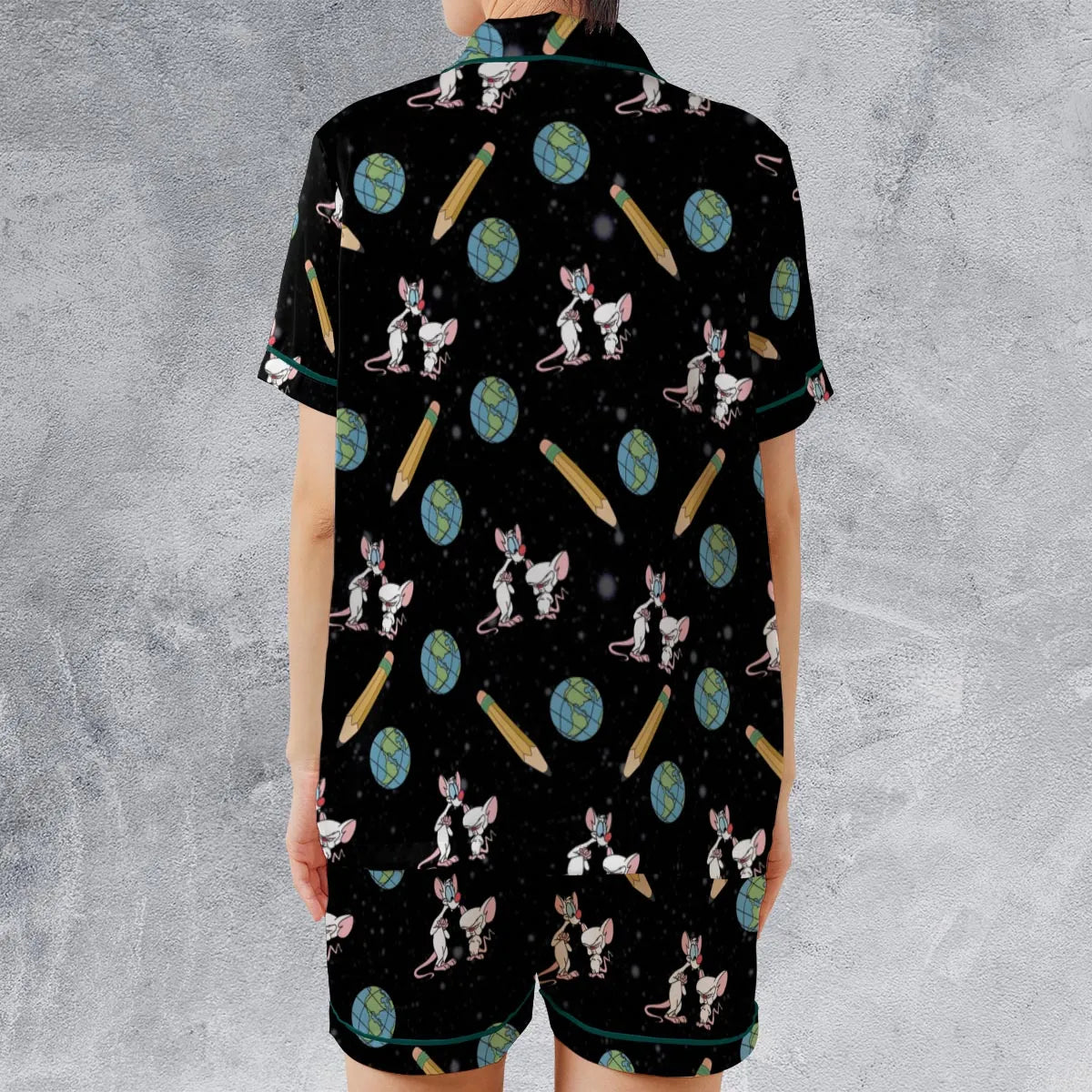 Satin Short-Sleeve Pajamas Set - 14XEPFPB