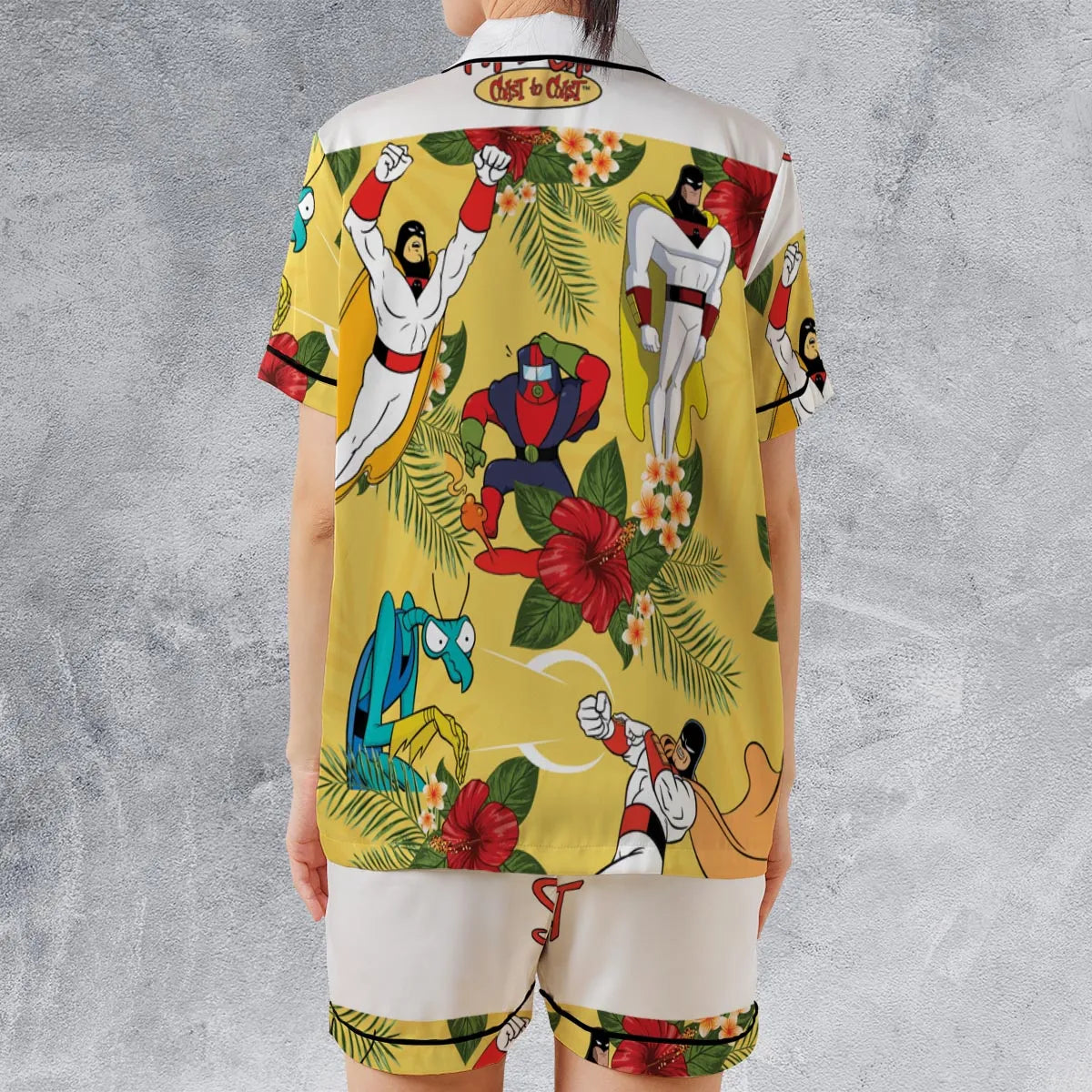 Satin Short-Sleeve Pajamas Set - WDAAYSBT