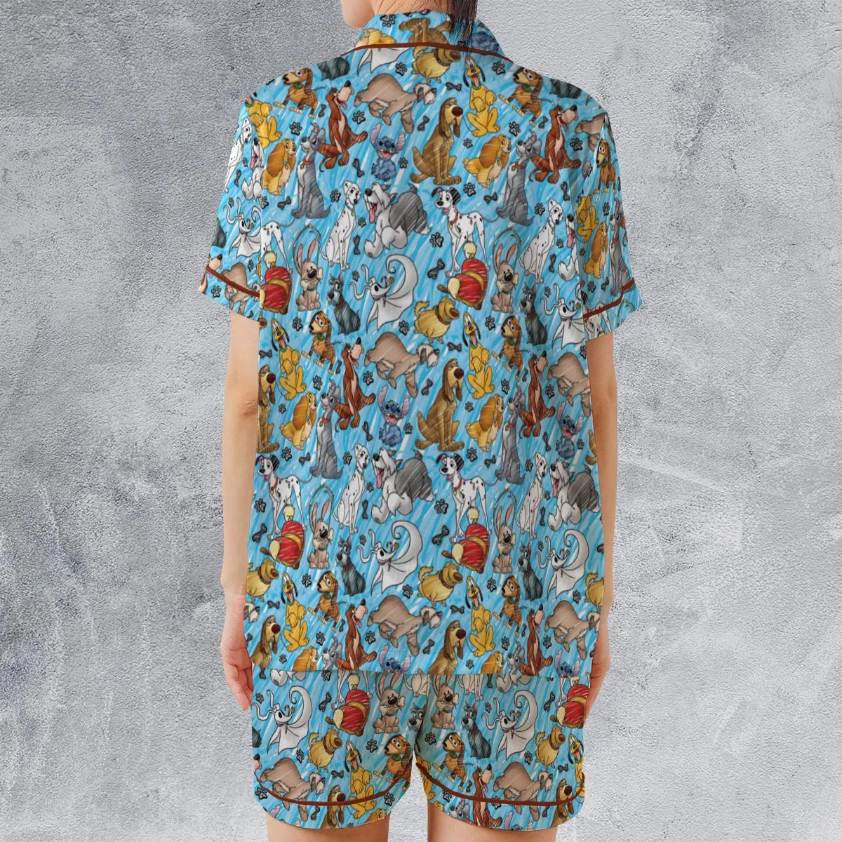 Satin Short-Sleeve Pajamas Set - 69S56UQ7