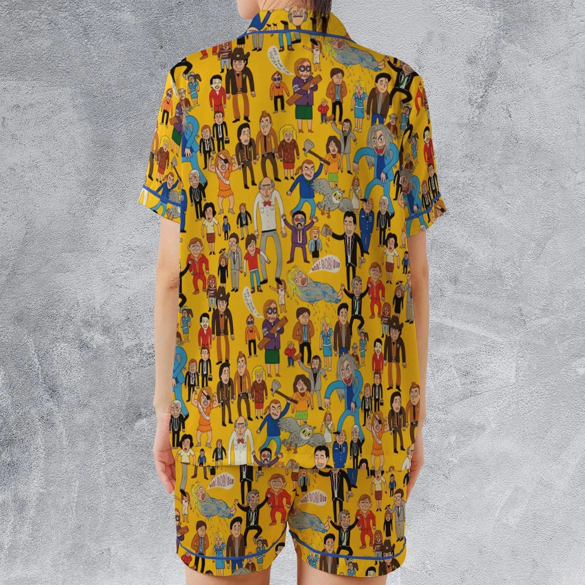 Satin Short-Sleeve Pajamas Set - MFB1SF55