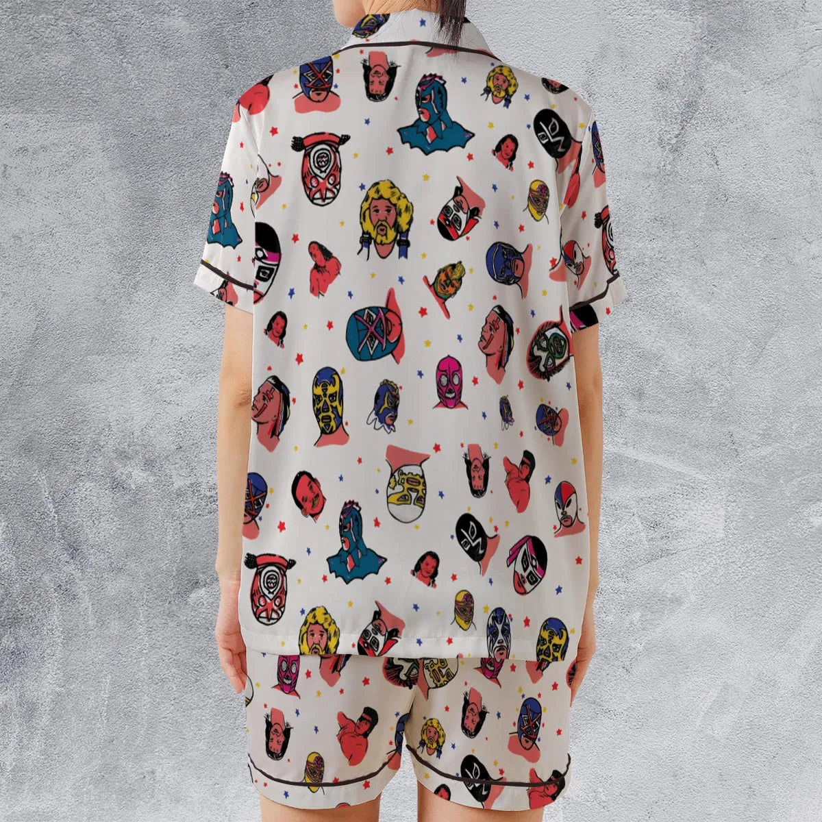 Satin Short-Sleeve Pajamas Set - J2JMQYB5