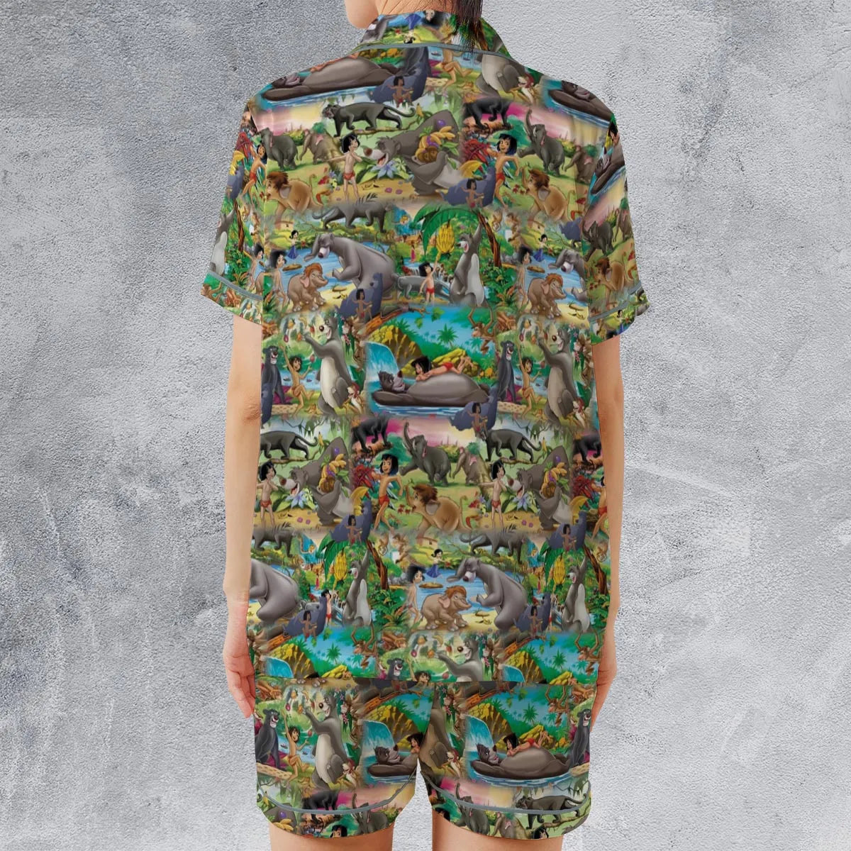 Satin Short-Sleeve Pajamas Set - U5A5KYUC