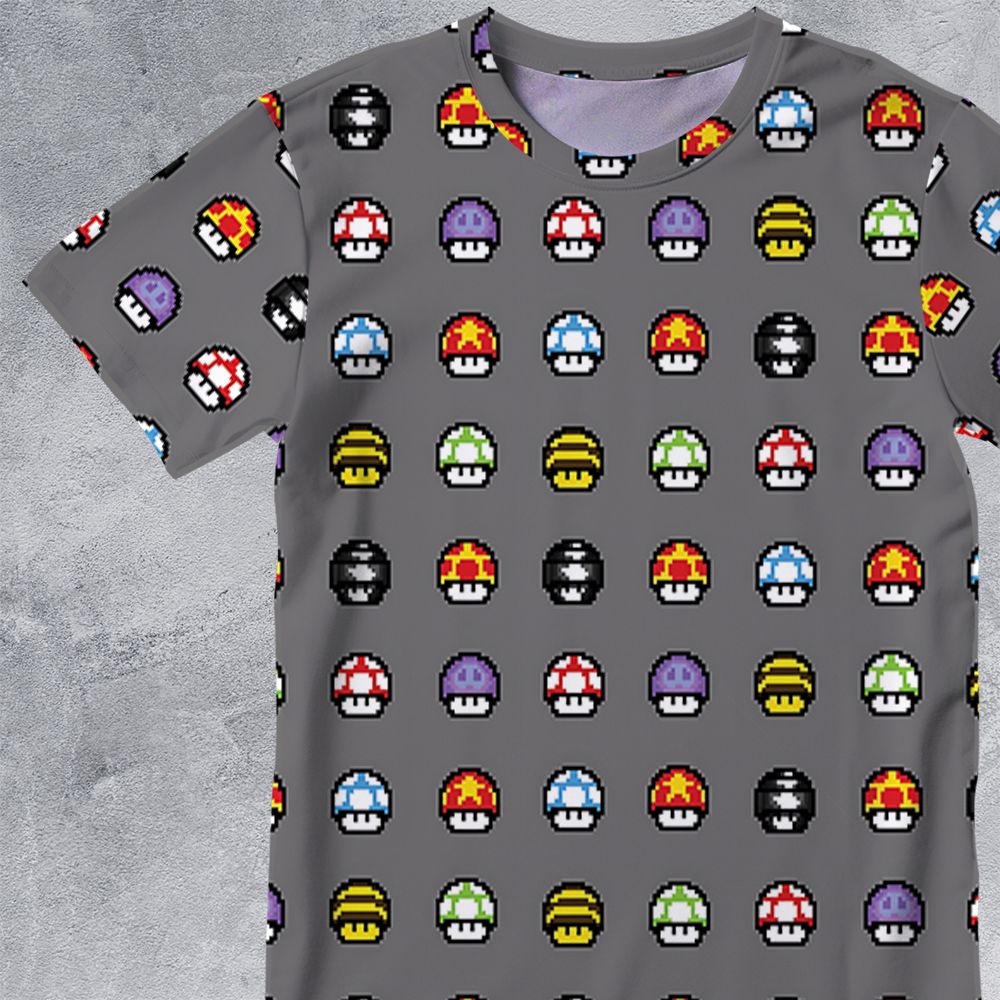 Retro Pixels Mushroom Pattern -  - 2