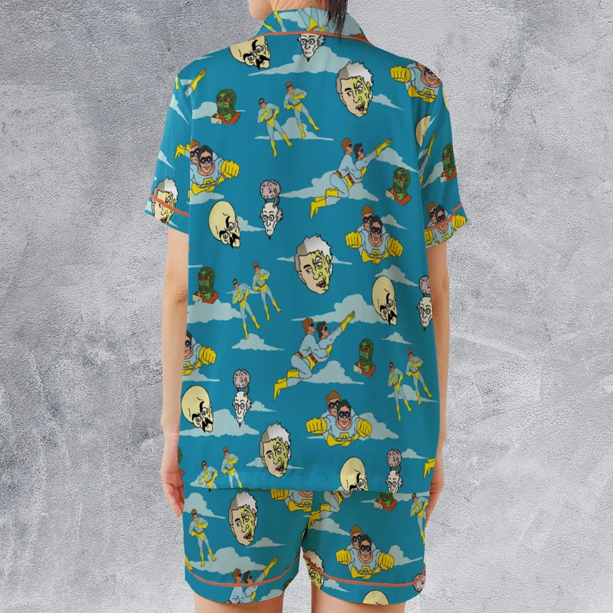 Satin Short-Sleeve Pajamas Set - AZH7LKAM