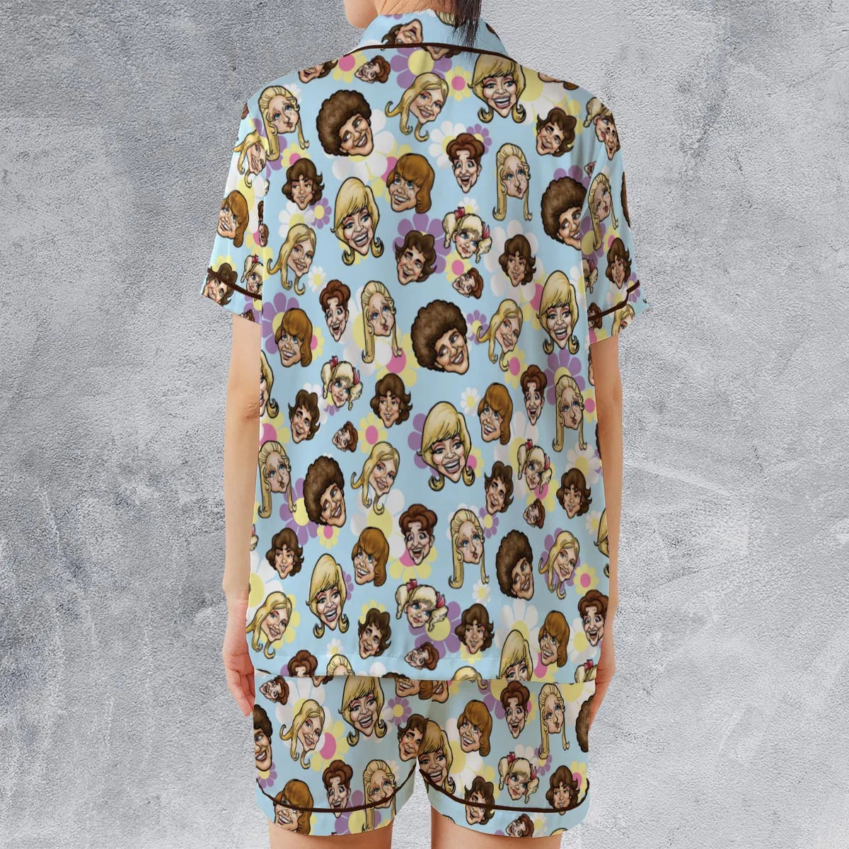 Satin Short-Sleeve Pajamas Set - 7VJ95TLB
