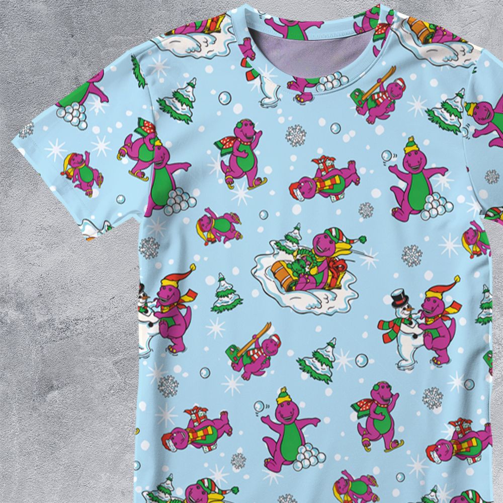 Barney and friend All-Over Print Unisex T-Shirt -  - 2