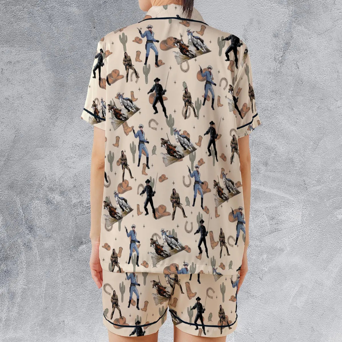 Satin Short-Sleeve Pajamas Set - H33PYG9G