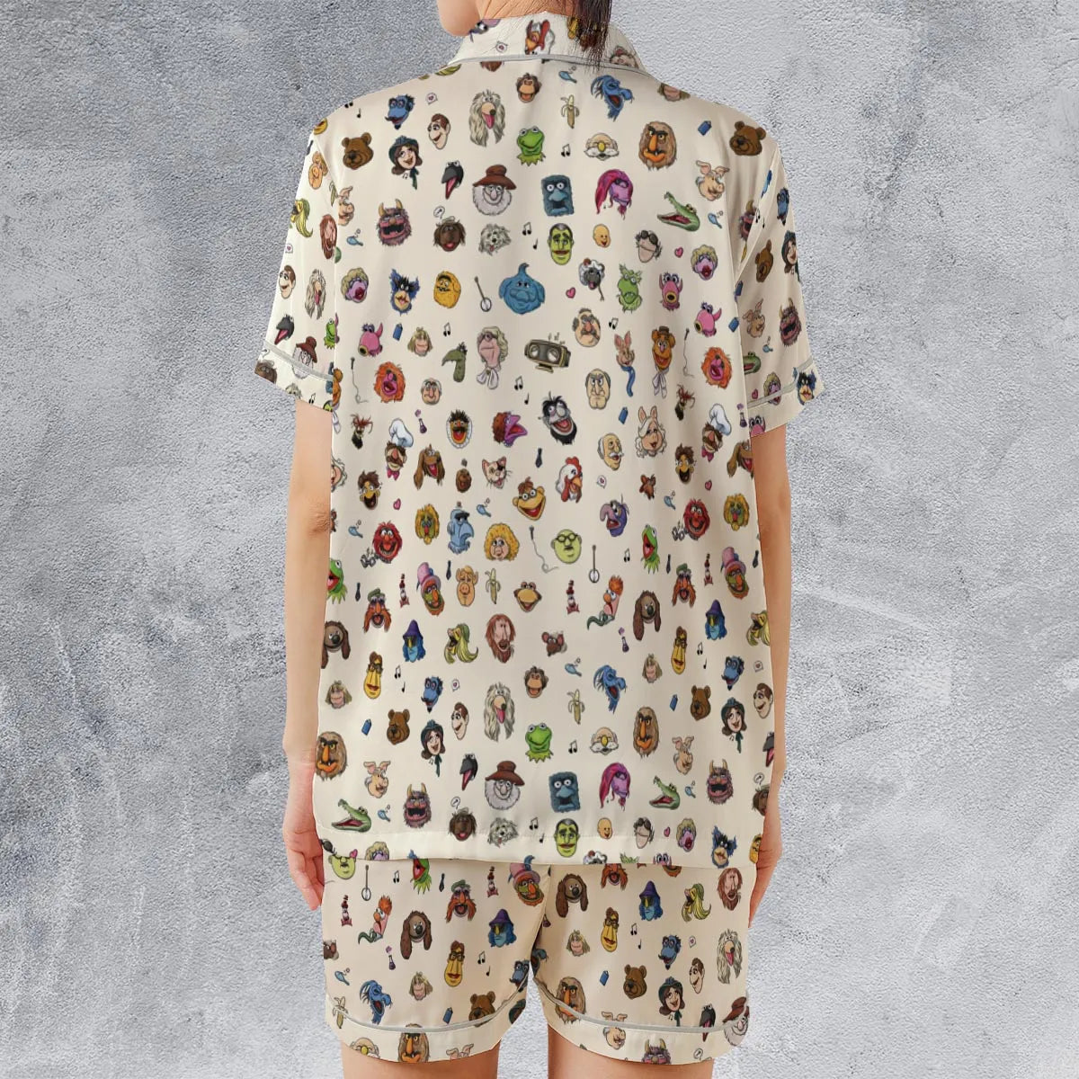 Satin Short-Sleeve Pajamas Set - QKFF4PL1