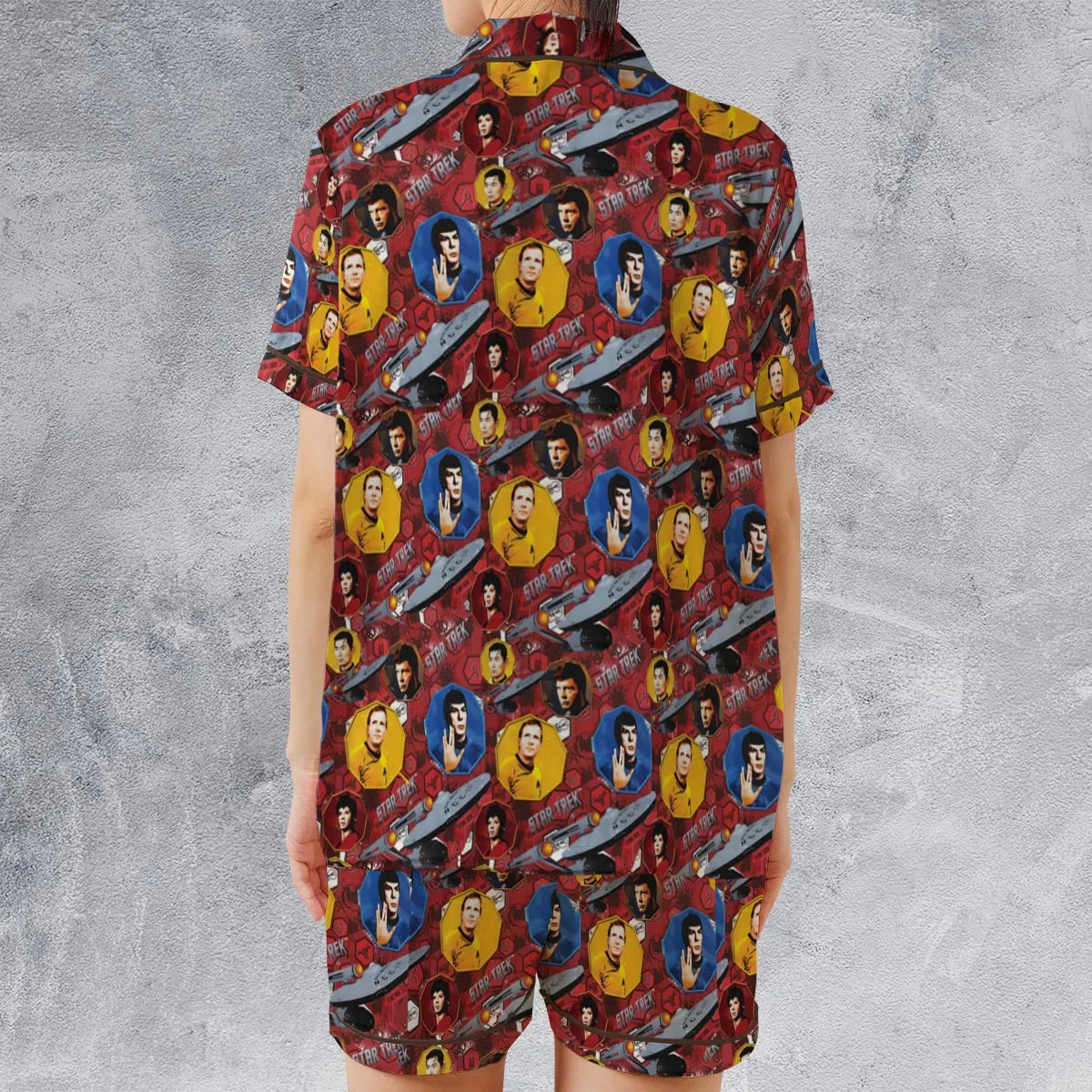 Satin Short-Sleeve Pajamas Set - SCXRA68W