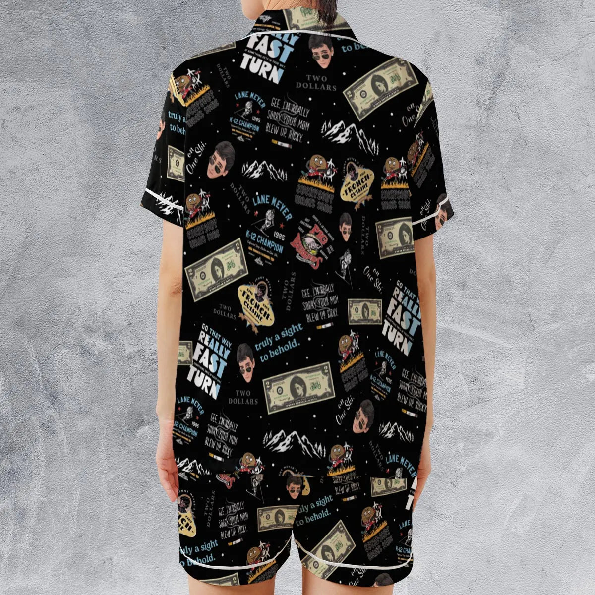 Satin Short-Sleeve Pajamas Set - 6H7DXF3A